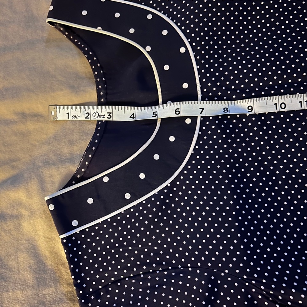 Classic Navy Polka Dot long sleeve kameez